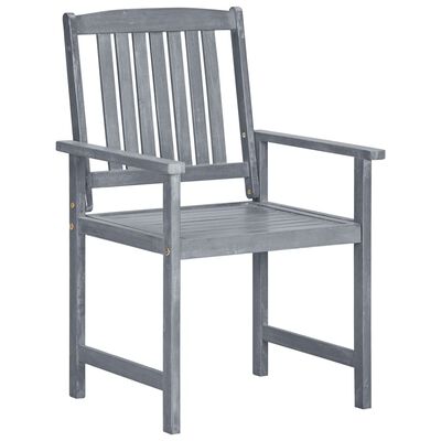 vidaXL Garden Chairs 8 pcs Solid Acacia Wood Grey, grey vidaXL Garden Chairs 8 pcs Solid Acacia Wood Grey
