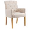 vidaXL Dining Chairs with Armrests 2 pcs Beige Fabric