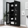 vidaXL Vitrine Cabinet Black 82.5x30.5x185 cm Engineered Wood