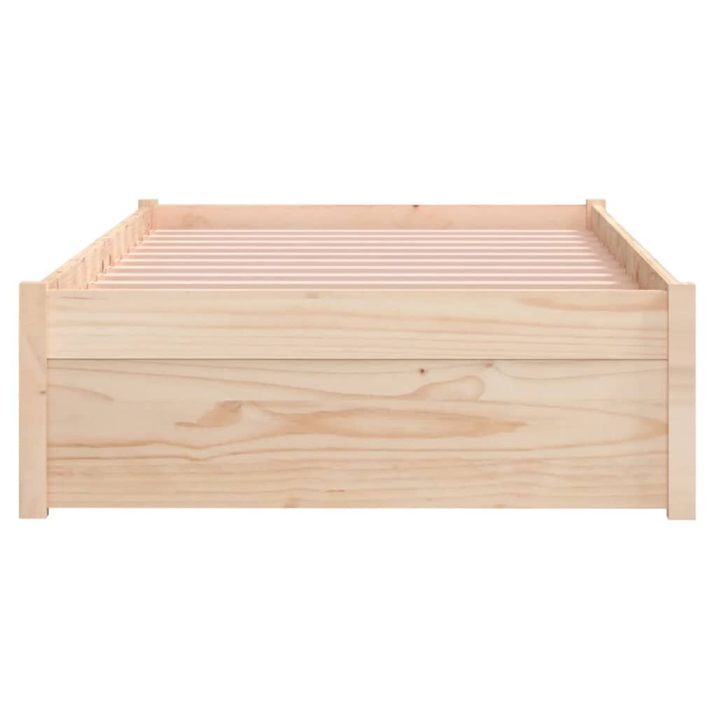 vidaXL Bed Frame without Mattress Solid Wood 75x190 cm Small Single Small Single