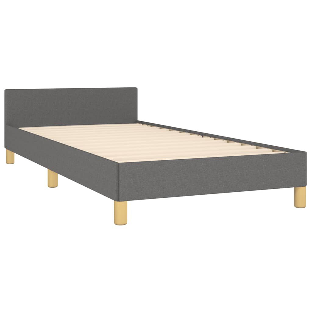 vidaXL Bed Frame without Mattress Dark Grey 92x187 cm Single Fabric