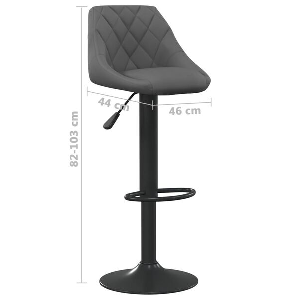 vidaXL Bar Stool Dark Grey Velvet