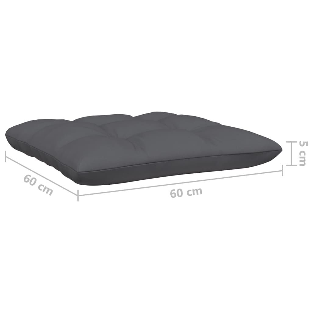 vidaXL Garden Footstool with Anthracite Cushion Black Solid Pinewood