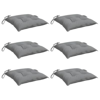 vidaXL Chair Cushions 6 pcs Grey 40x40x7 cm Oxford Fabric