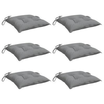 vidaXL Chair Cushions 6 pcs Grey 40x40x7 cm Oxford Fabric, grey vidaXL Chair Cushions 6 pcs Grey 40x40x7 cm Oxford Fabric
