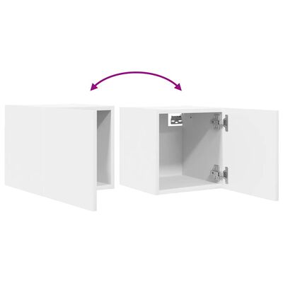 vidaXL Wall Mounted TV Cabinets 2 pcs White 30.5x30x30 cm, white vidaXL Wall Mounted TV Cabinets 2 pcs White 30.5x30x30 cm