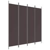 vidaXL 4-Panel Room Divider Brown 200x200 cm Fabric