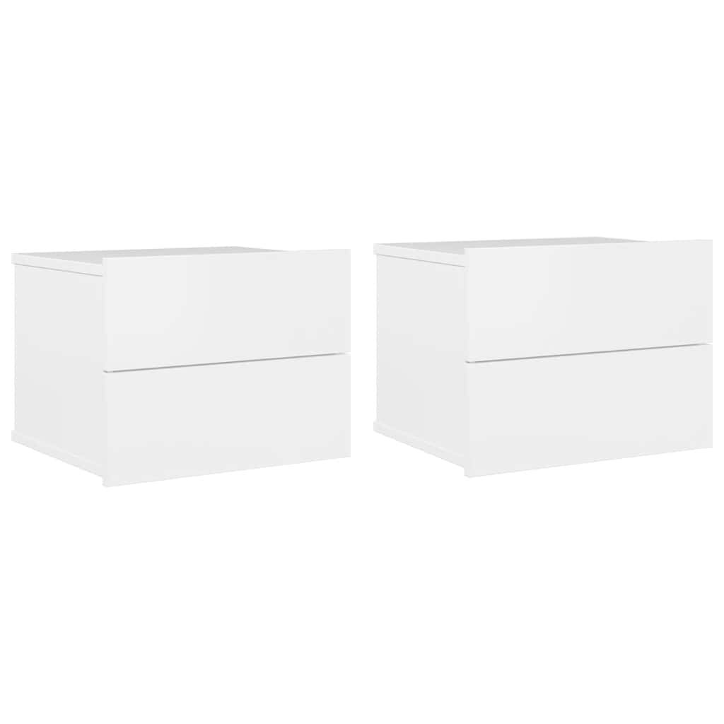 vidaXL Bedside Cabinets 2 pcs High Gloss White 40x30x30 cm Engineered Wood
