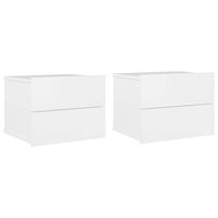 vidaXL Bedside Cabinets 2 pcs High Gloss White 40x30x30 cm Engineered Wood, high gloss white vidaXL Bedside Cabinets 2 pcs High Gloss White 40x30x30 cm Engineered Wood