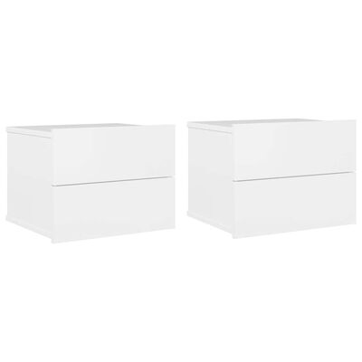vidaXL Bedside Cabinets 2 pcs High Gloss White 40x30x30 cm Engineered Wood, high gloss white vidaXL Bedside Cabinets 2 pcs High Gloss White 40x30x30 cm Engineered Wood