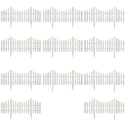 vidaXL White Lawn Divider 17 pcs / 10 m, white vidaXL White Lawn Divider 17 pcs / 10 m