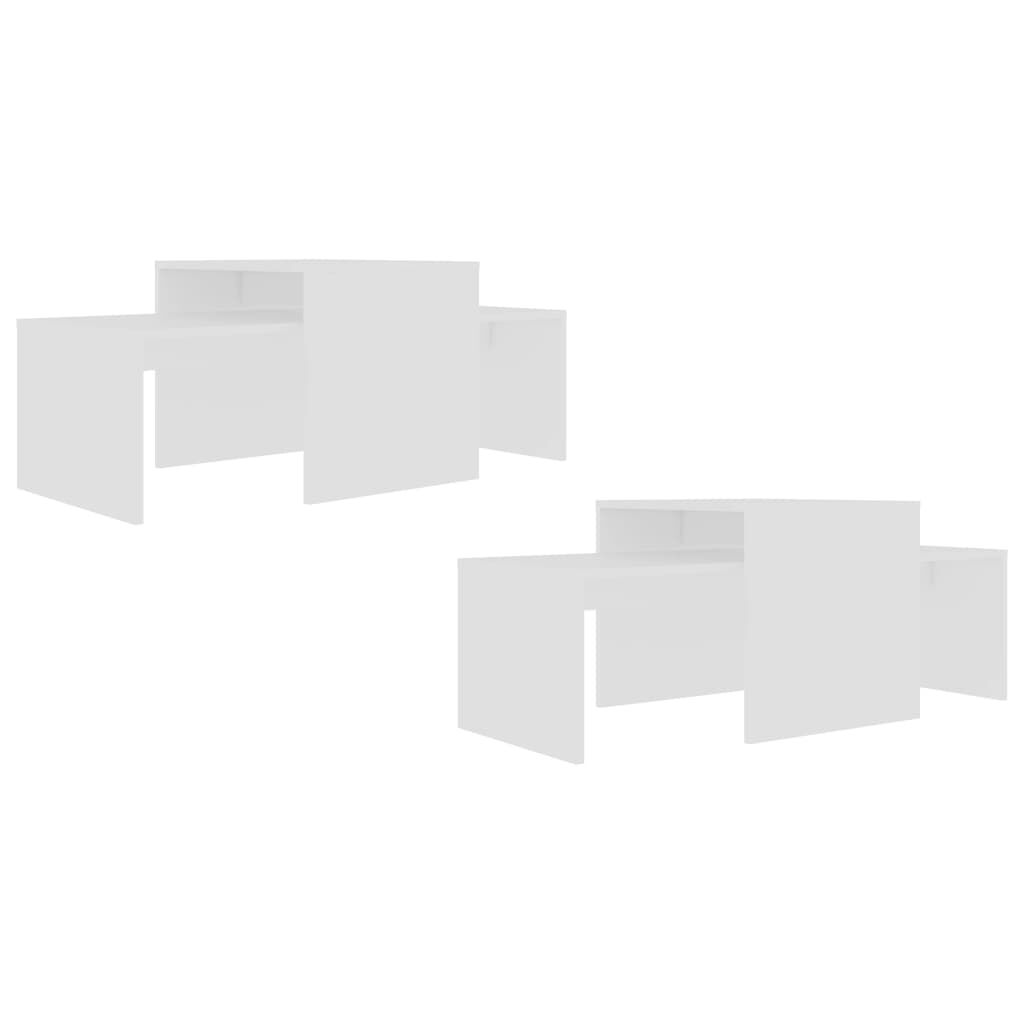 vidaXL Coffee Table Set White 100x48x40 cm Engineered Wood