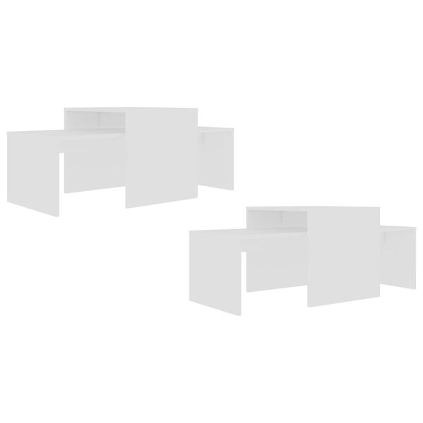 vidaXL Coffee Table Set White 100x48x40 cm Engineered Wood