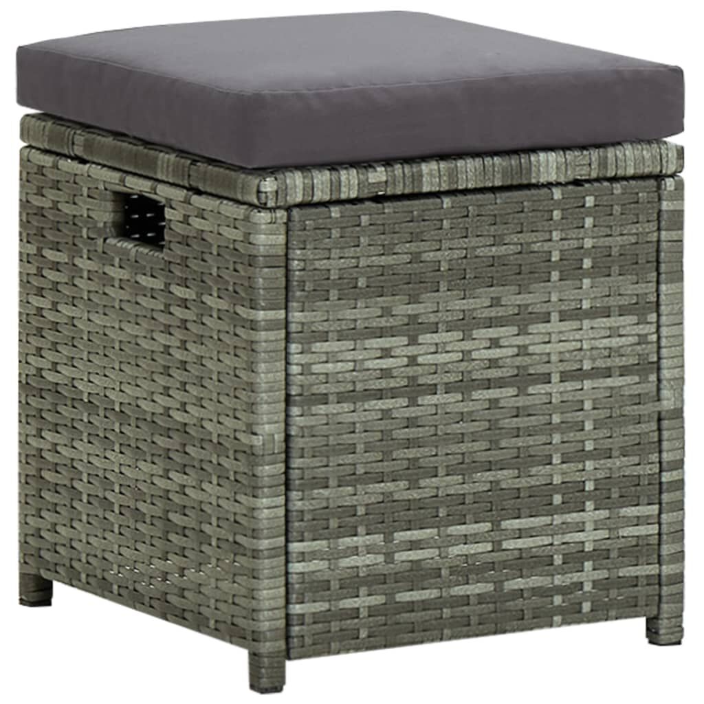 vidaXL 6 Piece Garden Lounge Set with Cushions Poly Rattan Grey