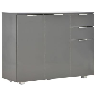 vidaXL Sideboard High Gloss Grey 107x35x80.5 cm, grey vidaXL Sideboard High Gloss Grey 107x35x80.5 cm