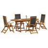 vidaXL 5 Piece Garden Dining Set Solid Wood Acacia and Textilene