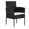 vidaXL 7 Piece Garden Dining Set Poly Rattan Black