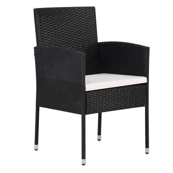 vidaXL 7 Piece Garden Dining Set Poly Rattan Black