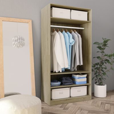 vidaXL Wardrobe Sonoma Oak 100x50x200 cm Engineered Wood, sonoma oak vidaXL Wardrobe Sonoma Oak 100x50x200 cm Engineered Wood
