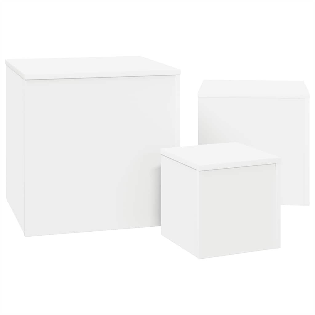 vidaXL Side Tables 3 pcs White Engineered Wood