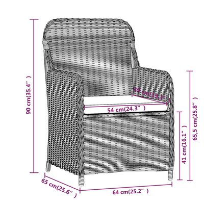 vidaXL 7 Piece Garden Dining Set with Cushions Black, black vidaXL 7 Piece Garden Dining Set with Cushions Black