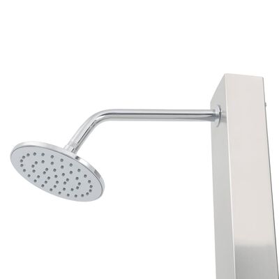 vidaXL Outdoor Shower with Tray WPC Stainless Steel