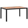 vidaXL 7 Piece Outdoor Dining Set Poly Rattan Acacia Wood Black