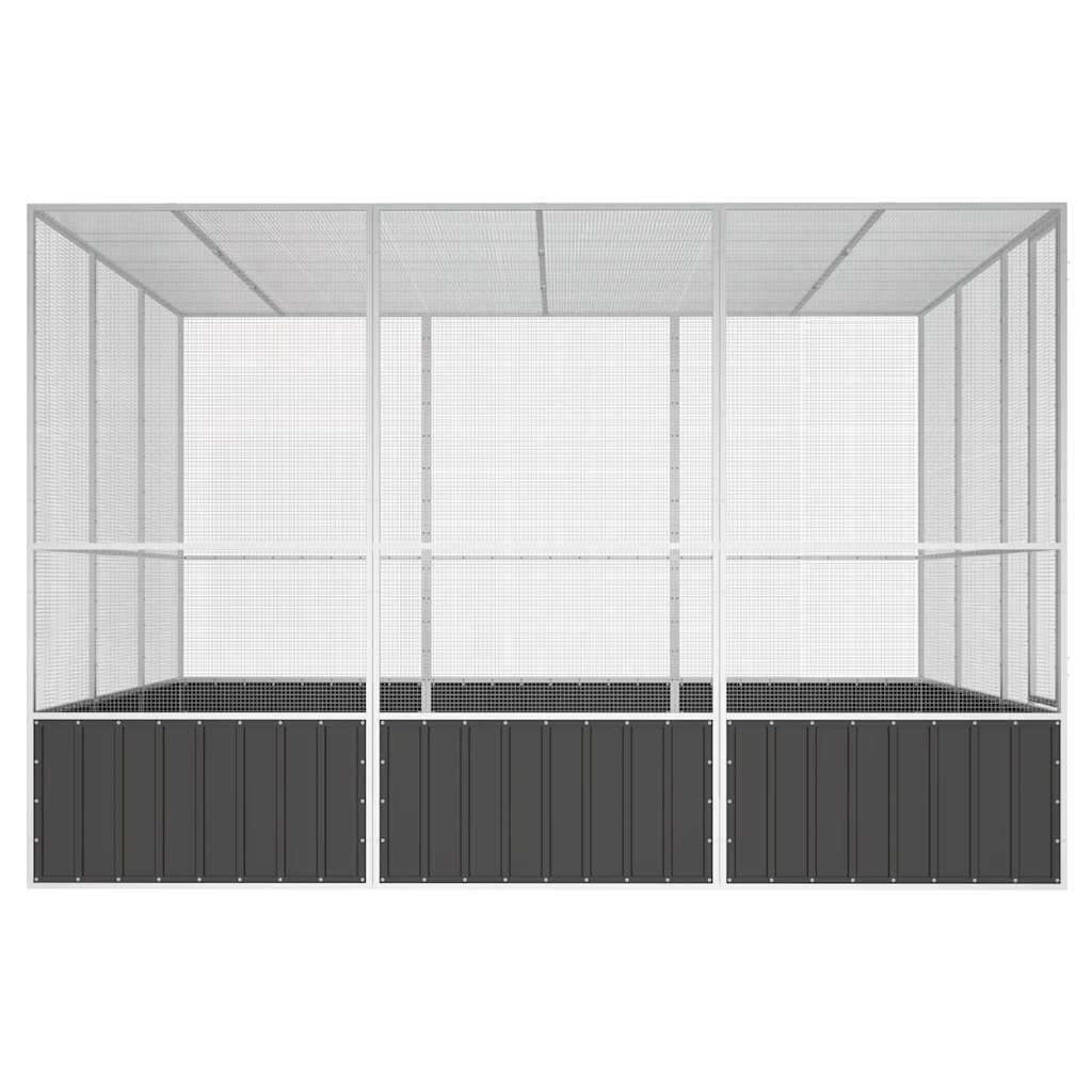 vidaXL Bird Cage Anthracite 302.5x324.5x211.5 cm Galvanised Steel