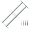 vidaXL Window grilles 500-650 mm Galvanized Steel Silver