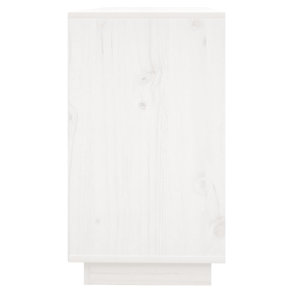 vidaXL Sideboard White 111x34x60 cm Solid Wood Pine