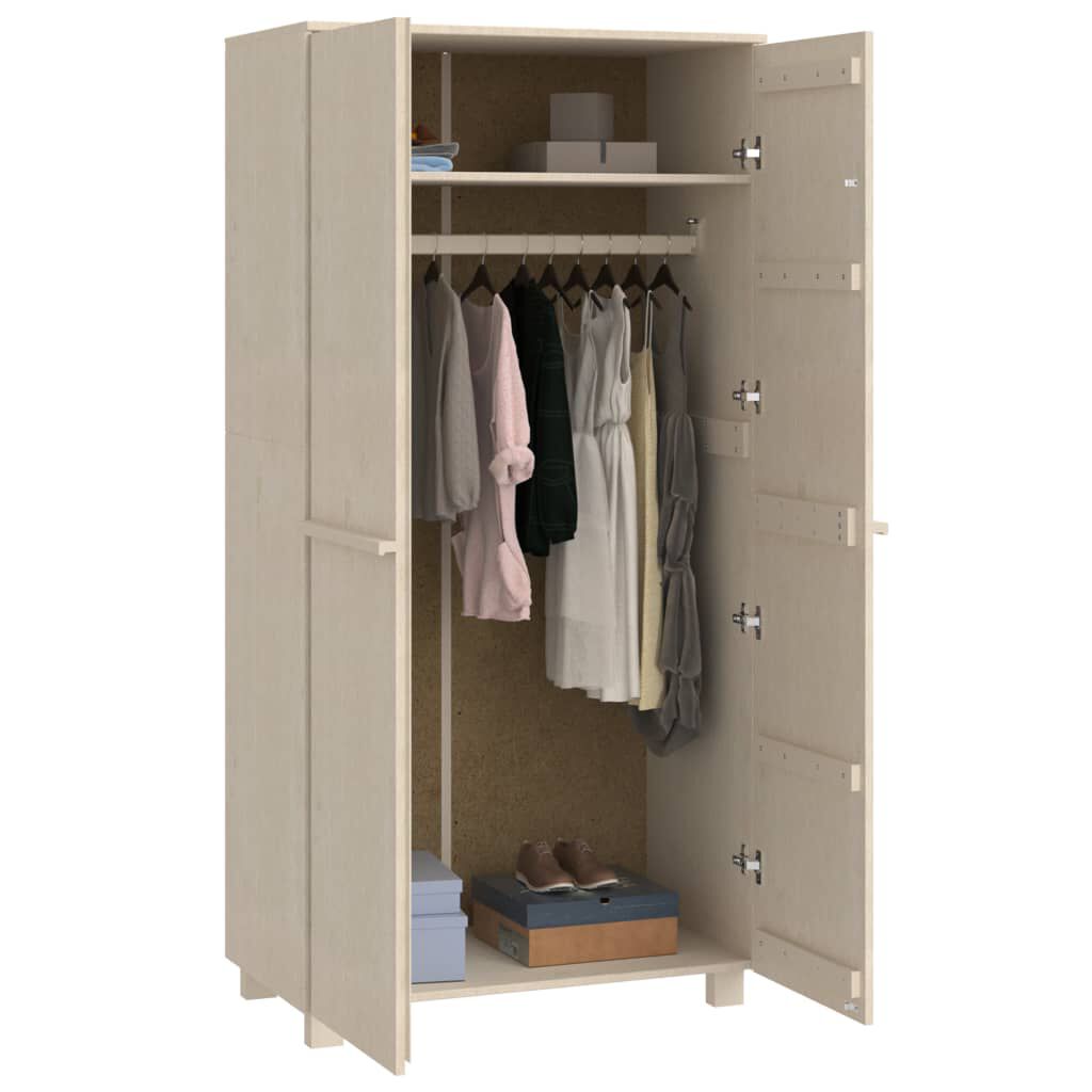 vidaXL Wardrobe HAMAR Honey Brown 89x50x180 cm Solid Wood Pine