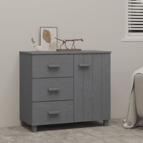 vidaXL Sideboard HAMAR Dark Grey 90x40x80 cm Solid Pinewood