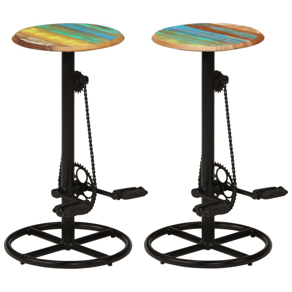 vidaXL Bar Chairs 2 pcs Solid Reclaimed Wood