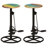 vidaXL Bar Chairs 2 pcs Solid Reclaimed Wood, multicolour vidaXL Bar Chairs 2 pcs Solid Reclaimed Wood