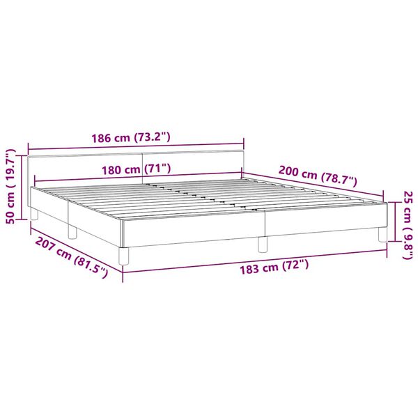 vidaXL Bed Frame without Mattress Light Grey 180x200 cm Super King Velvet