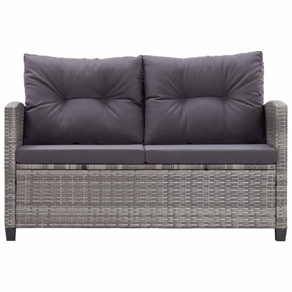 vidaXL 6 Piece Garden Sofa Set with Cushions Poly Rattan Dark Grey