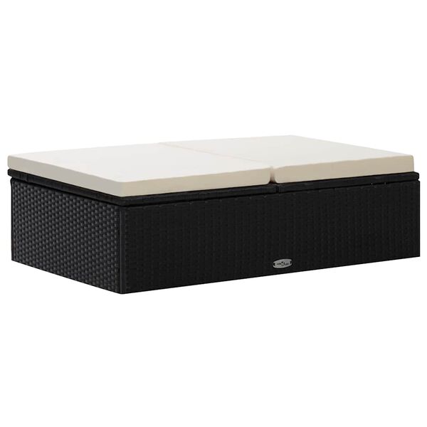 vidaXL 2 Piece Garden Lounge Set with Cushions Poly Rattan Black