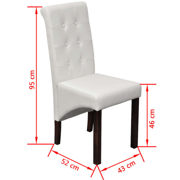 vidaXL Dining Chairs 4 pcs White Faux Leather