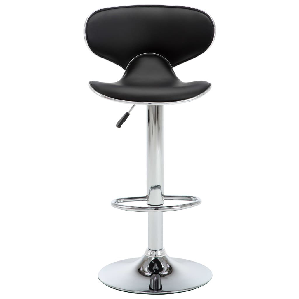 vidaXL Bar Stools 2 pcs Black Faux Leather