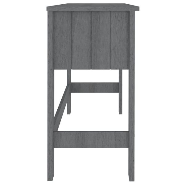 vidaXL Desk HAMAR Dark Grey 110x40x75 cm Solid Wood Pine