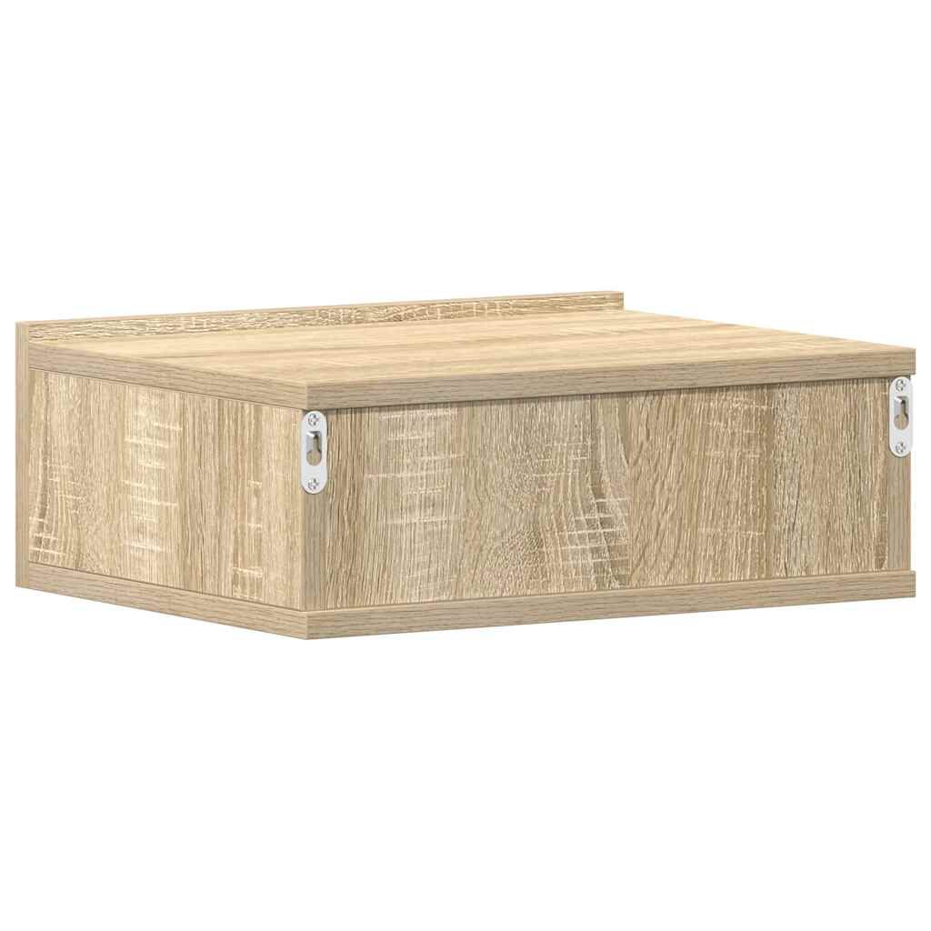 vidaXL Floating Nightstands 2 pcs Sonoma Oak 40x30x15 cm Engineered Wood