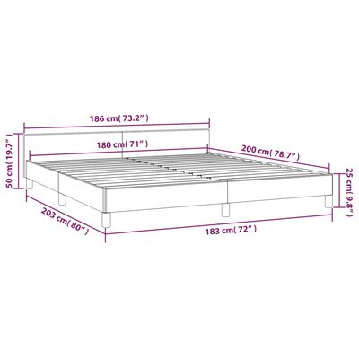 vidaXL Bed Frame with Headboard without Mattress Black 180x200 cm Super King