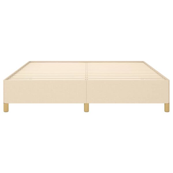 vidaXL Bed Frame without Mattress Cream 180x200 cm Super King Fabric