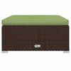 vidaXL Garden Footrest with Cushion Brown 70x70x30 cm Poly Rattan