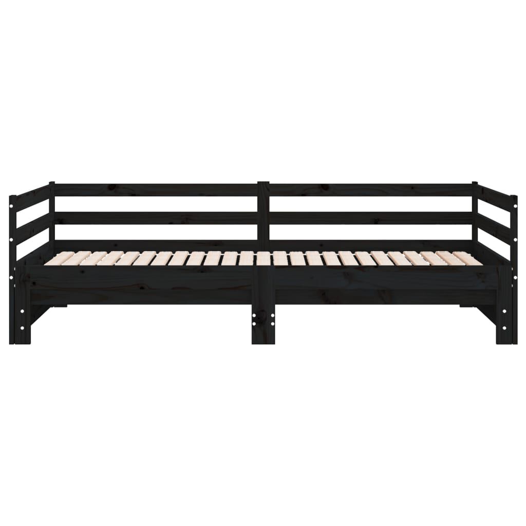 vidaXL Pull-out Day Bed without Mattress Black 2x(90x200)cm