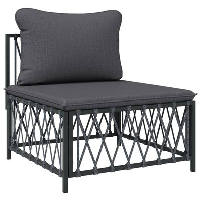 vidaXL 6 Piece Garden Lounge Set with Cushions Anthracite Steel, anthracite vidaXL 6 Piece Garden Lounge Set with Cushions Anthracite Steel