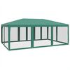 vidaXL Party Tent with 10 Mesh Sidewalls Green 6x4 m HDPE