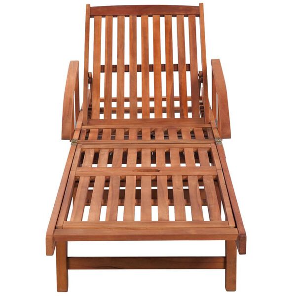 vidaXL Sun Lounger with Cushion Solid Acacia Wood