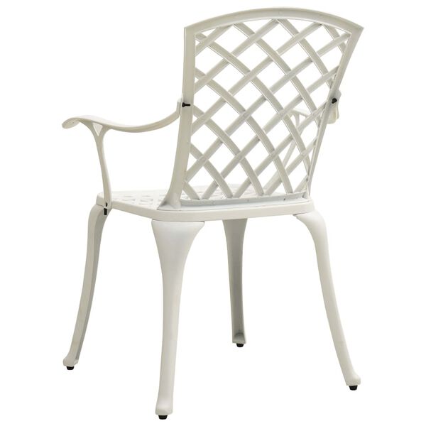 vidaXL 3 Piece Bistro Set Cast Aluminium White