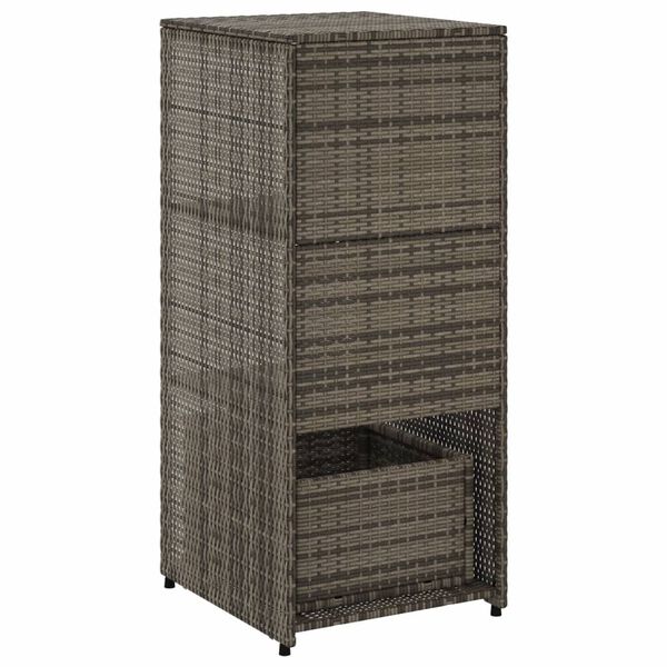 vidaXL Garden Storage Cabinet Grey 50x55x115 cm Poly Rattan